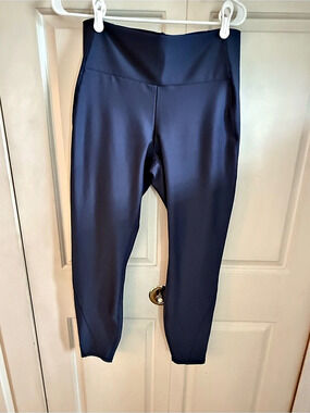 Avia Mid-Rise Compression Tights Compression Leggings Blue XL (16-18) Like New